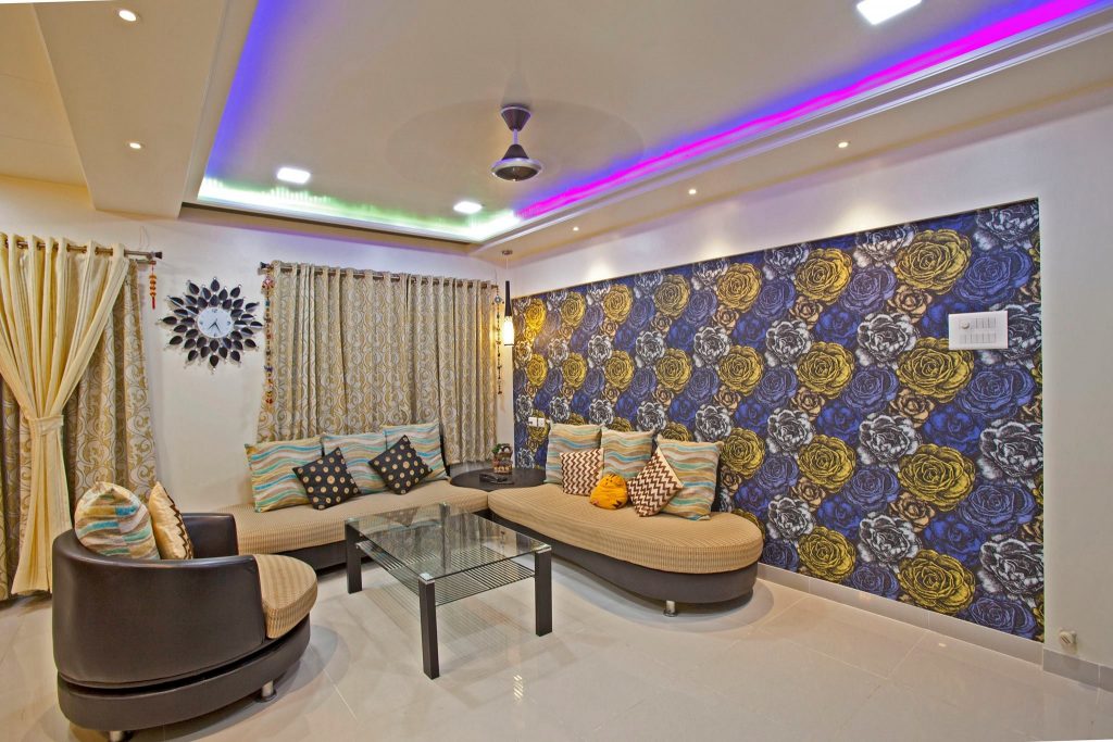 Spacious contemporary living room